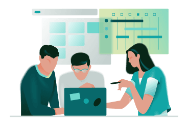 Engineer planning on whiteboard